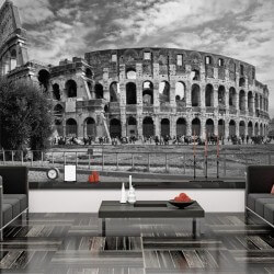 Wandbild Kolosseum Rom schwarz und weiß
