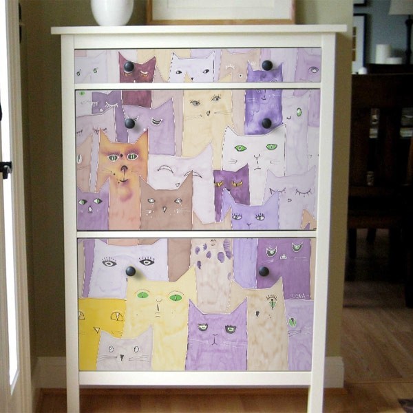 Möbelfolie Malen von Möbeln Katzen